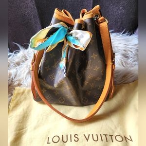 C.O.A Louis Vuitton Petit Noe Bucket Bag Monogram Handbag & Dustbag 100% AUTH!